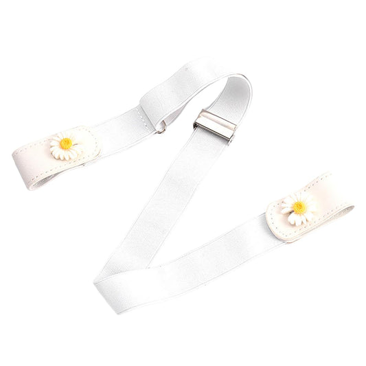 SYGA Jeans Belt Elastic Women's Punch-Free Decoration Flower buckle Style Lazy Belt