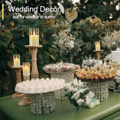 CAVY LED Glass Pillar Candles Light with Acrylic Fiber Glass | Flameless Smokeless Decorative LED Candles Faux Dancing Wicks | Perfect for Diwali Decoration, Home Decor, Gifting, Wedding (Set of 5)