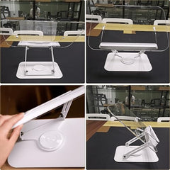 Sunchhaya Acrylic Book Stand for Reading – Clear Adjustable Book Holder with 360° Rotating Base, Foldable Reading Stand for Desk, Cookbook, Tablet & Laptop Stand, Height & Angle Adjustable (R22H)