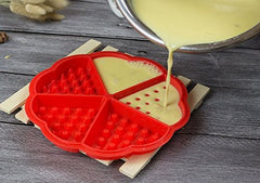 SYGA Heart-Shaped Silicone Waffle Mould for Cake, Cookie, Muffin Baking Tool, 6.5x0.6-inch (Red)