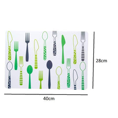 SYGA Set of 4 Coffee Cup Design Washable Table Mats, Place Mat(Green)