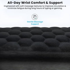 TECPHILE Mouse Pad Wrist Support with Massage Design, Ergonomic Dog Paw Mouse Mat, Pain Relief Memory Foam, Anti-Slip PU Base, Cushion Mousepad Wrist Rest for Gaming, Home, Office, Laptop, Computer