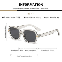 SYGA Men And Women Sun protection Retro Small Square Frame Sunglasses (Black frame black and gray film)