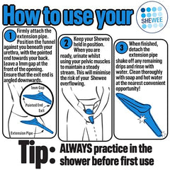 SHEWEE Flexi + Case - Reusable Pee Funnel – A Flexible, Larger Version Of The Original Female Urination Device Since 1999! Quickly, Easily & Discreetly, Wee Standing Up. Comes with Pipe & Case (Black)