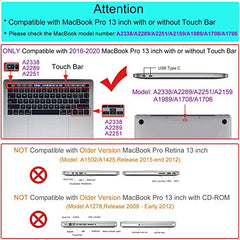 GIOIA BAZAAR Case for MacBook, Transparent Plastic Hard Shell Case Cover Compatible with MacBook Pro 13 inch (2020 2019 2018 2017 2016) M1 M2 A2289 A2338 A2251 A2159 A1989 A1706 A1708, Clear Combo