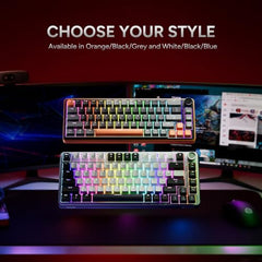 KARNAGE Sentinel 82 Wired RGB Mechanical Keyboard | 81 Keys | Aluminum Rotary Knob | 5-Pin Hot-Swap | OUTEMU Red Switches | 19 ARGB Lighting Modes | Full NKRO | Detachable USB Type-C Cable |White