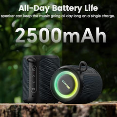 Deeyaple Portable Bluetooth Speaker, IP67 Waterproof Mini Bluetooth Speaker Wireless V5.3 with Stereo Sound,All Day,TWS Pairing,LED Light,Gift for him/her (Red)