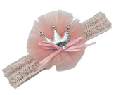 SYGA Baby Headbands Soft Flower Crown Bow Strechable Hairbands Newborn Infant Toddlers Kids 0-3 Years (Crown Yarn Flower)