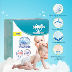 Amazon Brand - Supples Premium Baby Diaper Pants | 84 Baby Diapers | XXL | 15-25 Kg | 42 x 3 Packs | 12 Hrs Absorption | Cushiony Cotton Soft Fabric | Phthalates-Free | Triple Leak Guard
