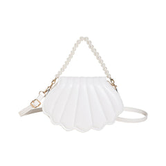 SYGA Women's Casual Crossbody Purse, Small Size With Zipper Closure Shell Bag (White)