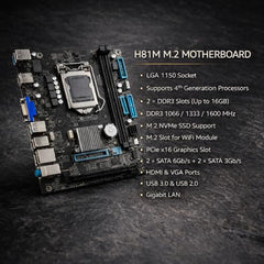 CPU WALA Assembled Desktop PC Core i5 4570/4590, 8GB RAM, 256GB SSD
