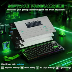 ATTACK SHARK R85 HE Hall Effect Gaming Keyboard, 75% Rapid Trigger, 8KHz