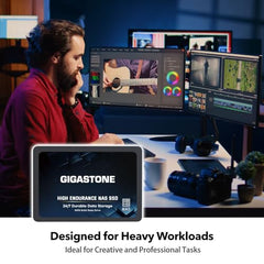 Gigastone Enterprise 2TB NAS SSD (2-Pack) 24/7 High Endurance Business Server Homelab Network Attached Storage Cache RAID 2.5" SATA III Internal Solid State Drive 3D NAND SLC Cache Memory Expansion