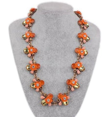 SYGA Small Floral Crystal gem Necklace