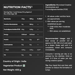 Nutrabay Pure Series Micronised Creatine Powder Monohydrate, Pre/Post Workout Bodybuilding, Crossfit Supplement, 250 g (Unflavoured)