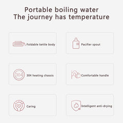SYGA 600 ml Electric Tea Kettle Collapsible Electric Travel Kettle Dual Voltage Food Grade Silicone