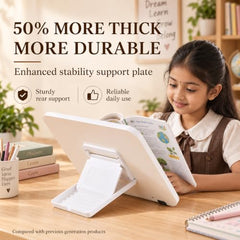 Sunchhaya Acrylic Book Stand for Reading – Clear Adjustable Book Holder with 360° Rotating Base, Foldable Reading Stand for Desk, Cookbook, Tablet & Laptop Stand, Height & Angle Adjustable (R22H)