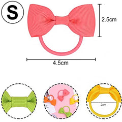 Momisy Girl's Bow shape Hair Tie Rubber Bands Style Ponytail Holder, Small, Multicolour - 8 Pieces
