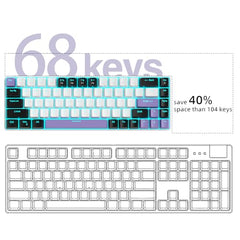 MageGee Portable 60% Mechanical Gaming Keyboard, MK-Box LED Backlit Compact 68 Keys Mini Wired Office Keyboard with Blue Switch for Windows Laptop PC Mac - Blue/White