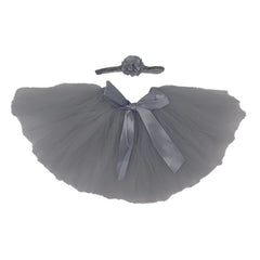 MOMISY Baby Photography Props, Skirt & Headband for Kids Parties Anniversaries Photography, Grey