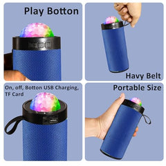 PerfX M21VP Portable Bluetooth Speaker 10W – Thunder Bass, Inbuilt Disco Lights, Wireless Speaker for Party & Outdoor (Disco Light 10 W Bluetooth Speaker, Green)