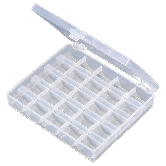 Syga Plastic White Transparent 25 Grid Storage Box with Bobbins