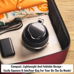 InstaCuppa Foldable Silicone Electric Kettle for Travel, Home & Office, 600 ML, 600 Watts, Fast Boiling, Food Grade Silicone, Collapsible, Portable, Dry Boil Protection, Black