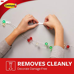 Command Decorating & organizing Pack of 20 clips/hooks and 24 mini strips, Damage Free walls, Clear,Plastic