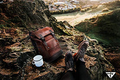 FUR JADEN Vegan Leather Anti Theft Design Casual Laptop Backpack with 15.6 Inch Laptop Pocket