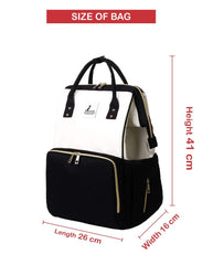 SYGA Diaper Bag Mother Bag Multi-Function Nappy Backpack Bag Organizer for Travel Diaper Bag (Black & Cream)