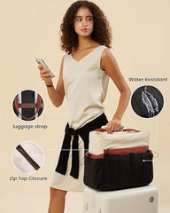 Bayne Tote Bag for Woman | Laptop Bags for Women Office Use | Waterproof Handbag for Women | Elegant Office Bags for Woman (Cream & Black)
