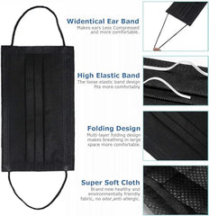 100 Pack Medical Disposable Face Masks ASTM Level 2 Black