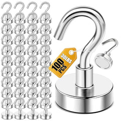 DIYMAG Magnetic Hooks 15pcs 30lbs Cruise Essentials 2026 Magnet Hook | Neodymium Heavy Duty Strong Magnets Hanging Ship Cabins Refrigerator Fridge Classroom Beach Vacation Kitchen Grills Home Tool
