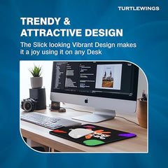 TURTLEWINGS | Mousepad | Inspirational Quote Mousepad – 22x18 cm, 3mm Thick | Abstract Design Non-Slip Rubber Base | Office, Study & Gaming Use | Premium Smooth Surface 3