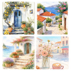 CRAFTMATE The Explorer Watercolor Painting Book | DIY Paint with Water Kit for Kids, Teens & Adults | 16 Pre-Sketched Landscape & Travel Designs with Paint Palette & Water Brush Pen | Travel-Friendly Watercolour Art Book