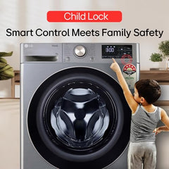 LG 9 Kg, 5 Star, AI Direct Drive Technology, Wi-Fi, Steam+ with Wrinkle Care, Fully Automatic Front-Loading Washing Machine (FHP1209Z7P, Intelligent & Convenient Fabric Care, Allergy Care, Platinum)