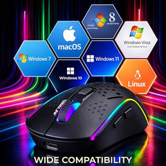 Ant Esports GM320 RGB Wired Gaming Mouse, 12800 DPI Optical Sensor, 8 Programmable Buttons with Rapid Fire, Ergonomic Design, RGB Lighting, Braided Cable, USB Gaming Mouse for PC, Laptop (Black)
