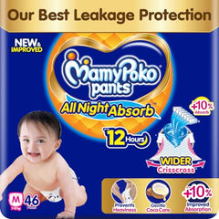 Mamypoko pants All night absorb| Pant Style Baby Diapers Large Size(L), 124 Count,(62*2) Ideal for 9-14Kgs|1 Diaper= Upto All night Absorption|Wider Crisscross Sheet|Gentle Coco Care| 12hr Leakage Protection| Prevents Heaviness.