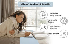 eStand� Lap Board for for Study | Home | Dining | Office | Laptop | Computer Desk | Reading & Writing | Multi-Purpose | Made in India |(Lap Board 14"X23" Pine)