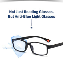 SYGA Anti-Blue Light, Not Broken, Resin Anti-Fall, Fashionable Health-Care Reading Glasses(Black)