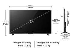 TCL 108 cm (43 inches) Metallic Bezel Less Series 4K Ultra HD Smart LED Google TV 43V6C (Black)