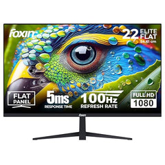 Foxin 24 Inch FHD Flat LED Monitor 1920x1080 Pixel Elite Series | Flat Panel, HDMI & VGA Port, 100Hz Refresh Rate, Frameless, Slim Bezel, Wall Mountable, 16.7 M Colors | 3 Years Warranty | White