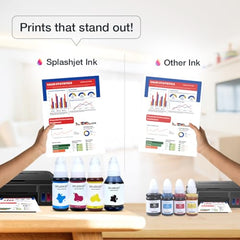 Splashjet GI71 Compatible Ink for CN Pixma G2020, G2021, G2060, G2730, G3020, G3021, G4770, G1020, G1730, G3730, G1730, G1737, G2770, G3770 Printers - (PGBK x 135gm) (C/M/Y x 70gm) Bottle Set - 502368