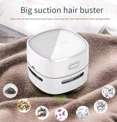 5 LEAFé : JOURNEY TO HEALTH Panda Mini Vacuum Cleaner for Desk (with Nozzle), 500 Pa Powerful Suction, USB Rechargeable Handheld Table Dust Cleaner for Keyboard, Laptop, Car Interior