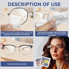 MODUX 100 Pcs Lens Cleaning Wipes | Disposable Glasses Cleaner Tissue for Eyeglasses, Sunglasses, Camera Lens, Mobile Phone Screen, Laptop & Computer Monitor | Streak-Free Cleaning Tissue