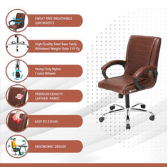 GOYALSON Ergonomic Revolving Office Home Swivel Desk Chair with Adjustable Height Smooth Moving (2, Black, Standard)