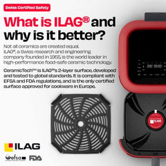 NUUK BRĪSK 6.5L 100% Toxin-Free Ceramic Air Fryer|ILAG® CeramicTech™|No Micro plastics, No PTFE, PFAS, PFOA|12 Cooking Presets|Digital Display|Shake Reminder|360° Even Cooking