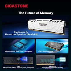 【DDR5 RAM】 GIGASTONE Game PRO 128GB Kit (4x32GB) DDR5 6000MHz PC5-48000 CL40-40-40-76 Intel XMP 3.0 AMD Expo 1.3v UDIMM 288 Pin Unbuffered Non ECC High Performance Gaming Desktop Memory – White