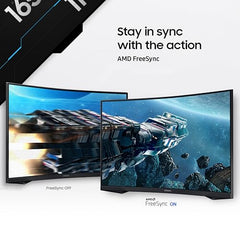 Samsung 32" (80cm) Odyssey G5 2K Curved Gaming Monitor|QHD 2560 X 1440|1000R Curved|165Hz|1ms(MPRT)|300nits|Ports-HDMI,DP,Headphone|DP Cable|HDR10|FreeSync|LS32CG550EWXXL|Black
