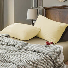 Soft Pillow Covers 19 x 29 Inches - Egyptian Cotton 600 Thread Count Set of 2 Pillow Cover Set Envelope Closure Hotel Quality Pillowcase - Beige